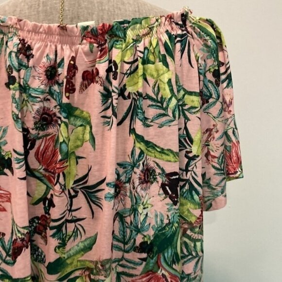 H&m Tropical Pink Off The Shoulder Dress - Picture 10 of 13